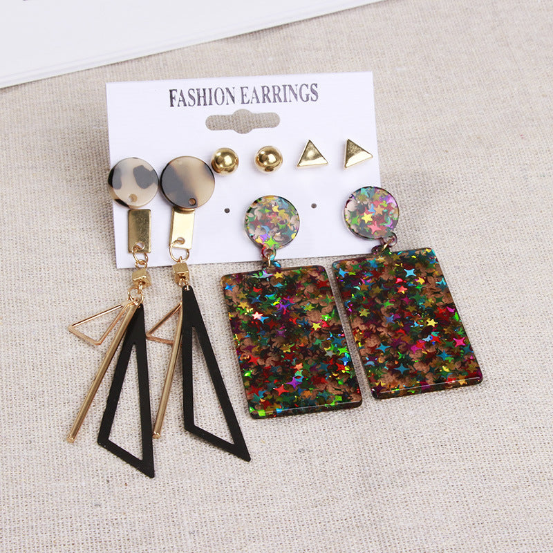 Accessories Metal Earrings Geometric Metal Earrings Earrings Multi-Match Set